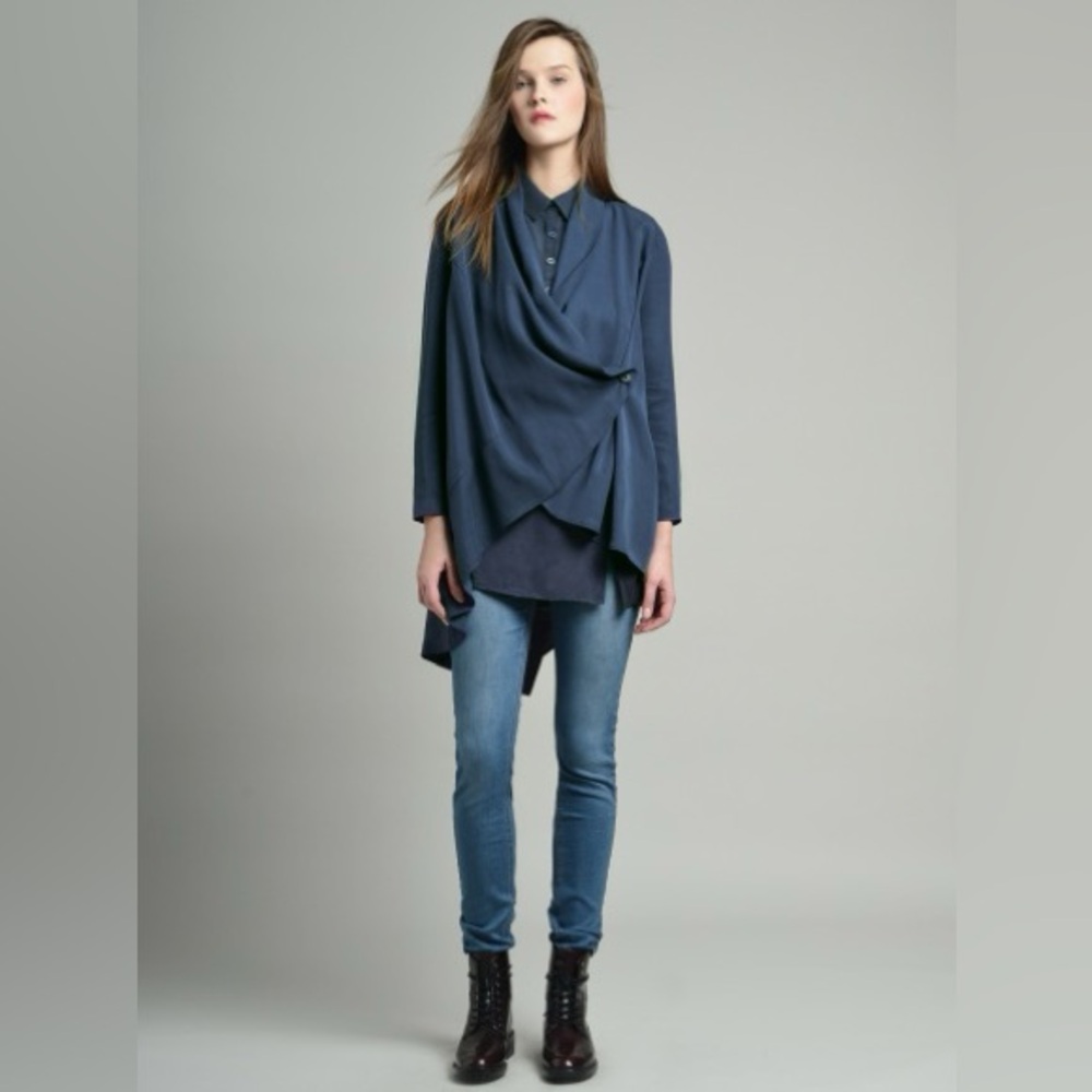 🆕 Ronen Chen Madison Jacket Quiet Luxury Slouchy Elegance Draped Carefree Chic